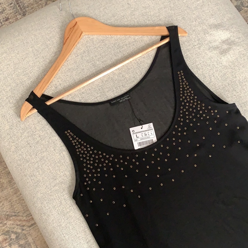 NWT ZARA EMBELLISHED TOP